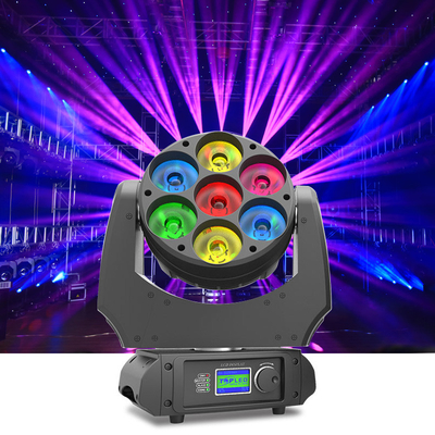 Mini Stage DJ LED Moving Head Light Bee Eye 7 عدد 40 واتی DMX Beam Wash Zoom 4 In 1 RGBW 7x40w