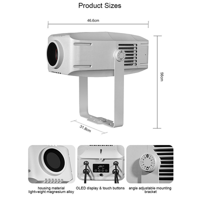 پروژکتور بیرونی گوبو 400 وات پروژکتور تبلیغاتی چرخش LED ضد آب IP65 لوگو Gobo Projector Light