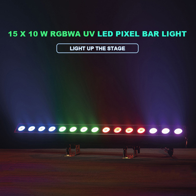 DMX روشنایی صحنه در خارج از خانه کنترل پیکسل LED بار نور 15x10W RGBWA-UV برای پارک عروسی دیسکو