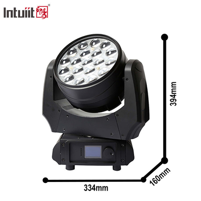 زوم حرکت چراغ LED شستشو 19x10w 4 در 1 پروژکتور گوبو Rgbw چراغ جلو پارتی صحنه نوردهی اثرات بار شب کلوپ دیسکو