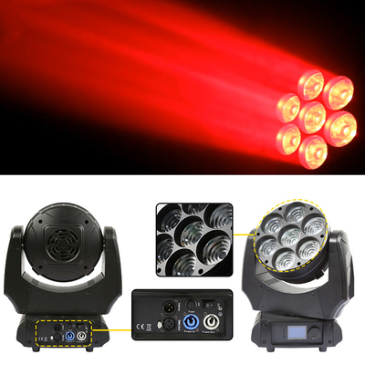 چراغ LED حرکت 7x40w RGBW 4in1 شعاع تیز با زوم روشنگری مرحله شستشوی چراغ های دی جی