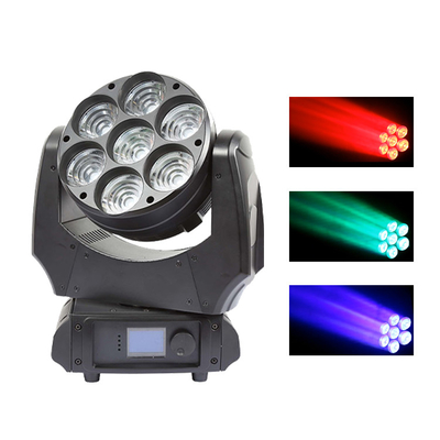 چراغ LED حرکت 7x40w RGBW 4in1 شعاع تیز با زوم روشنگری مرحله شستشوی چراغ های دی جی