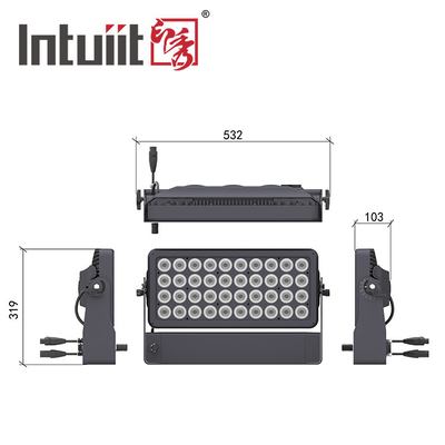 IP65 شستن 400w رنگ شهر IP65 ضد آب چراغ صحنه rgbw 4in1 LED dmx512 دیوار چراغ شستشو