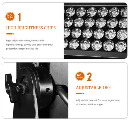 چراغ روشنایی دیواری LED ضدآب City Color با توان 1500 وات RGBW 4 در 1، چراغ های صحنه LED، چراغ شستشوی فضای باز LED