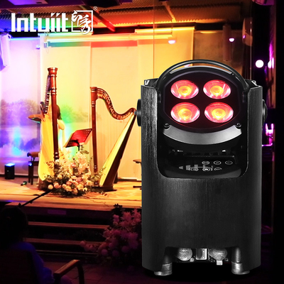IP54 Mini Uplights 4X12W باطری فکتور 4 ال ای دی بی سیم DMX & IR فکتور های فکتوری دیسکو کلوب فکتوری فکتوری