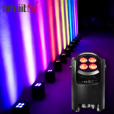 IP54 Mini Uplights 4X12W باطری فکتور 4 ال ای دی بی سیم DMX & IR فکتور های فکتوری دیسکو کلوب فکتوری فکتوری