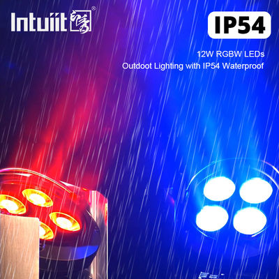 حرفه ای IP54 بی سیم DMX باتری LED Par Light 4 * 12W RGBW 4-in-1 - کنترل از راه دور عروسی