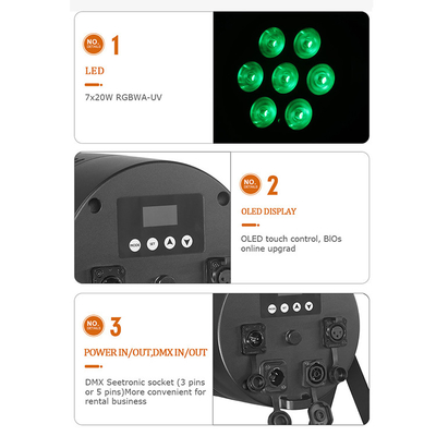 7x20W Rgbwauv Led stage Par Light Dmx512 Control Par Light برای رویداد عروسی جشن جشن جشن جشن جشن جشن جشن