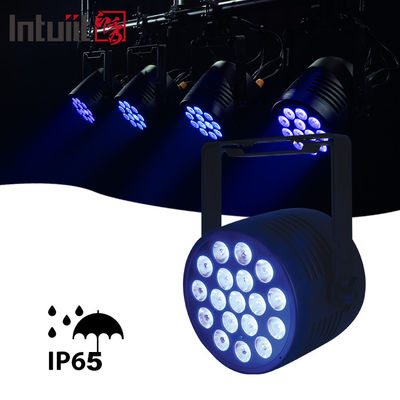 نور پار LED آبپاش IP65 Led Rgbwauv 18 * 20w Par DMX در فضای باز برای پارک
