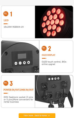 18x20w Led Par Light bar Rgbwa Uv 6in1 آلومینیوم Dmx چراغ صحنه برای عروسی Dj Party