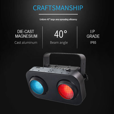 200 وات RGB 2IN1 DMX COB پار 2x100W 2 چشم LED نور کور کننده مخاطب 2 چشم سفید گرم و سرد نور COB مخاطب برای عروسی ها و بارها