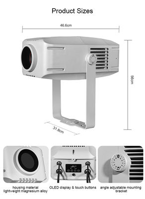 200W ضدآب IP65 فضای باز و داخلی سفارشی تبلیغات گوبو پروژکتور لوگو LED زوم نور