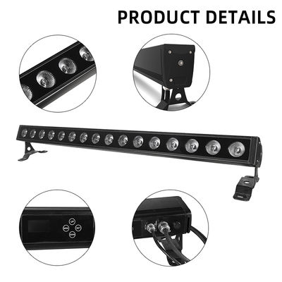چراغ وال واشر LED 16*5W RGB DMX IP65 محفظه آلومینیومی روشنایی شستشوی دیواری ضد آب در فضای باز روشنایی ساختمان در فضای باز DMX512