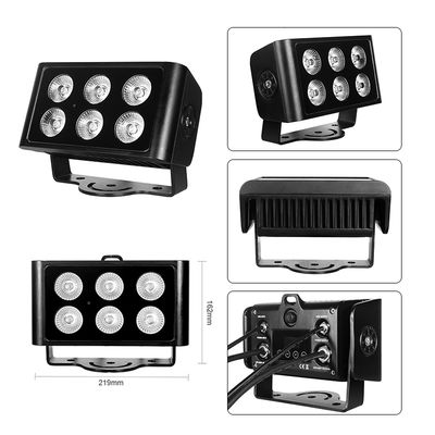 Professional IP65 Waterproof 6x5W RGBW 4-in-1 LED Flood Light Outdoor Landscape Spotlight for Garden Tree Building Facade Decoration