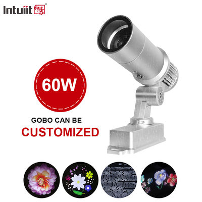 چراغ پروژکتور گوبو فضای باز 60 وات، چراغ تبلیغاتی، ضد آب، چرخشی، پروژکتور نشان LED، طرح لوگو درب، نورافکن