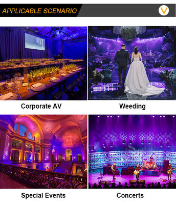 7x20W RGBWA + UV 6-in-1 IP65 LED PAR در فضای باز نور DMX512 آبپاش ضد آب برای صحنه، عروسی و رویدادها