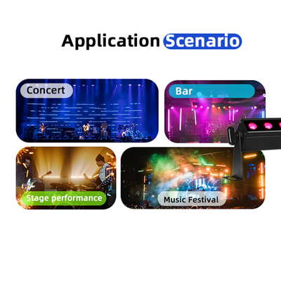 چراغ های LED بالا رونده IP20 با باتری، نورپردازی LED Wall Wash با توان 12x2w RGBW 4in1، نورپردازی بار استیج با کنترل صدا