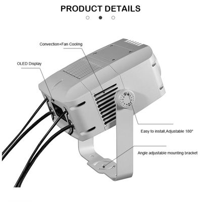 100W Logo Gobo Projector Light   IP65 Outdoor DMX512 پروژکتور الگوی سفارشی برای تبلیغات، ساختمان و رویدادها