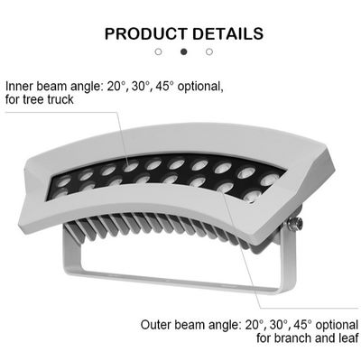چراغ سیلاب درخت ساختمان LED RGBW حرفه ای ضد آب IP65 DMX512 LED برای روشنایی نمای بیرونی 36 وات