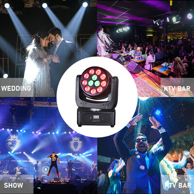 12X8W RGBW 4IN1 LED حرکت سر شستشوی روشنایی صحنه برای رویداد جشن روشنایی صدا فعال