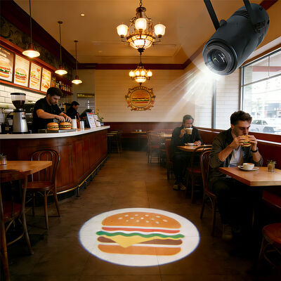 لوگو پروژکتور گوبو طراحی LED 40W نور تبلیغاتی