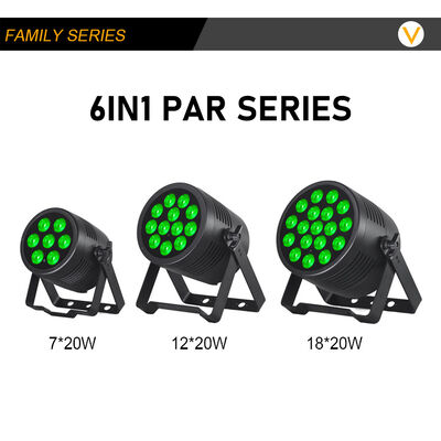 LED در فضای باز Par IP65 ضد آب LED Par 12x20w RGBWA UV 6IN1 DMX LED Par Light