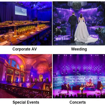 IP65 حرفه ای ضد آب LED Par Light 12x20W RGBWA+UV 6in1 DMX512 چراغ لباسشویی برای مراسم عروسی در فضای باز