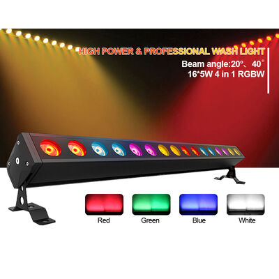 16X 5W RGBW LED Wall Wash Bar DMX512 کنترل نور خطی برای باغ DJ IP65 DMX512 کنترل