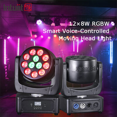 12X8W RGBW 4IN1 LED حرکت سر شستشوی روشنایی صحنه برای رویداد جشن روشنایی صدا فعال