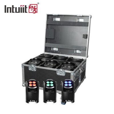 حرفه ای IP54 بی سیم DMX باتری LED Par Light 4 * 12W RGBW 4-in-1 - کنترل از راه دور عروسی