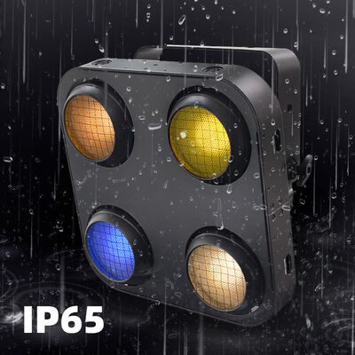 400W Waterproof 4 Eye Blinder Lights with RGB Warm White Amber Colors for Stage LED Blinder IP65 Audience Light