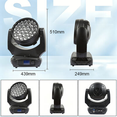 37x10W 4in1 RGBW LED Moving Head Zoom Wash Light DMX512 Professional Stage Equipment for Nightclub Wedding Bar