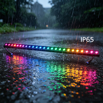 چراغ خطی LED RGBW 4 در 1 ضد آب IP65 فضای باز 2x24 وات - نور شستشوی ضد آب DMX512 برای ساختمان، پل و منظره
