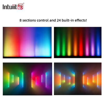 چراغ خطی LED RGBW 4 در 1 ضد آب IP65 فضای باز 2x24 وات - نور شستشوی ضد آب DMX512 برای ساختمان، پل و منظره