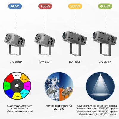 چراغ پروژکتور امواج آب LED در فضای باز IP65 ضد آب 60W 100W 200W 400W نورپردازی صحنه برای تزئین نمای منظره