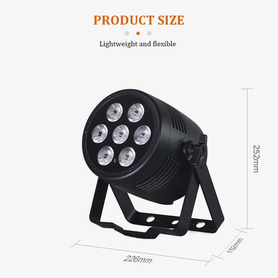 IP65 ضد آب آلومینیوم LED Par Light 7x20W RGBWA UV 6in1 DMX512 حرفه ای روشنایی صحنه برای نمایش عروسی در فضای باز