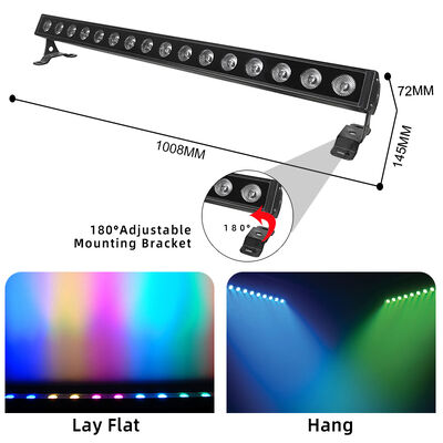 IP65 فضای باز 16x5W RGBW 4 در 1 LED خطی دیوار واشر بار نور DMX512 معماری صحنه روشنایی شستشوی
