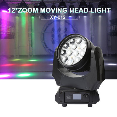 فروش داغ لامپ روشنایی حرکت کننده LED 12x10W RGBW 4in1 DMX512 لامپ رنگ آمیزی حرفه ای برای جشن عروسی KTV