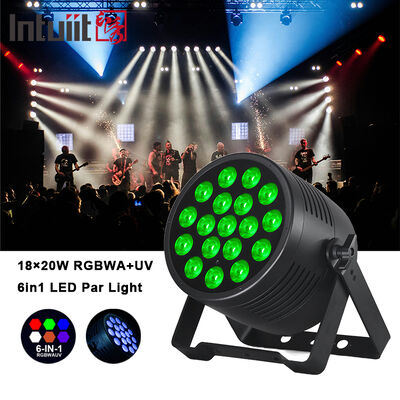 چراغ صحنه بیرونی IP65 ضد آب 18x20W LED Par RGBWA + UV 6 در 1 DMX512 چراغ شستشو برای جشن عروسی دیسکو