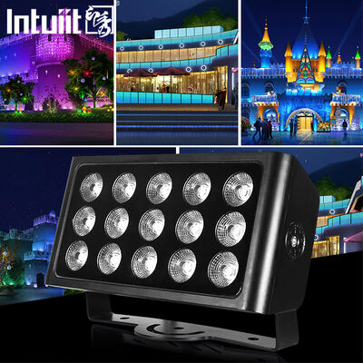 نورافکن LED 15x5 وات RGBW 4 در 1 IP65 فضای باز — ضد آب DMX512 با پرتو عریض برای نورپردازی باغ، صحنه و ساختمان