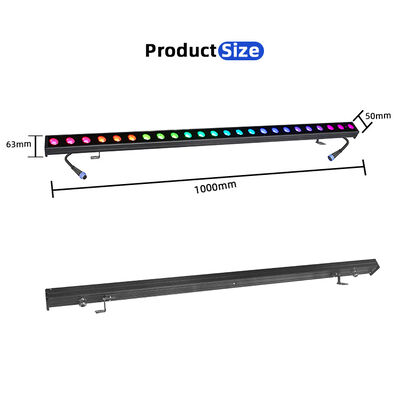 چراغ خطی LED RGBW 4 در 1 ضد آب IP65 فضای باز 2x24 وات - نور شستشوی ضد آب DMX512 برای ساختمان، پل و منظره