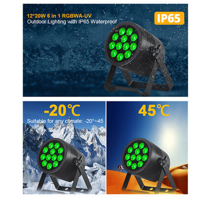 12*20W RGBWA + UV 6in1 LED Par Light IP65 در فضای باز ضد آب DMX512 روشنایی صحنه برای جشن عروسی دی جی