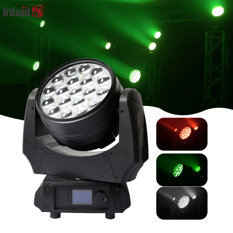 زوم حرکت چراغ LED شستشو 19x10w 4 در 1 پروژکتور گوبو Rgbw چراغ جلو پارتی صحنه نوردهی اثرات بار شب کلوپ دیسکو