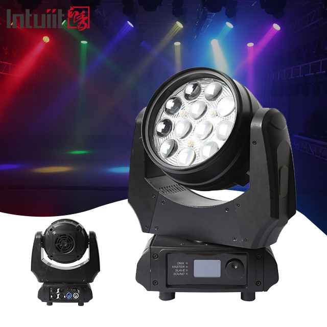 LED Wash Par 4In1 12X10W زوم Rgbw LED Wash حرکت نور سر برای DJ دیسکو روشنایی صحنه