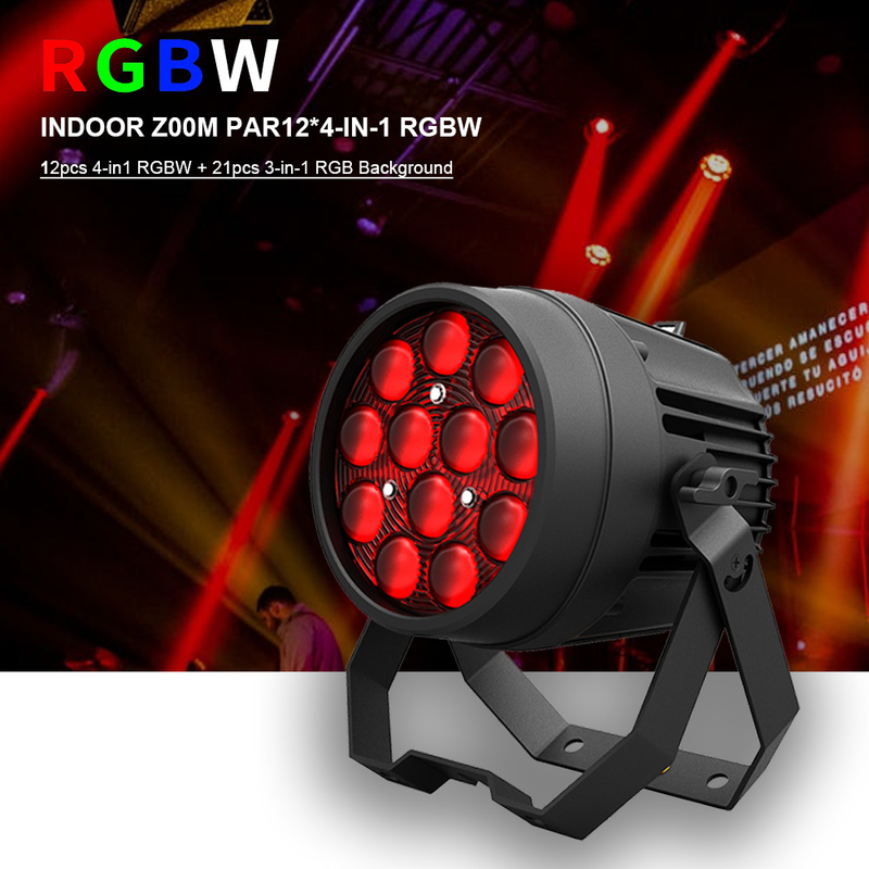 آلومینیوم آلیاژ ال ای دی فلات پار 12x10W RGBW 4in1 DMX512 برای دیسکو پارتی صحنه عروسی کنسرت تئاتر اثر نورپردازی