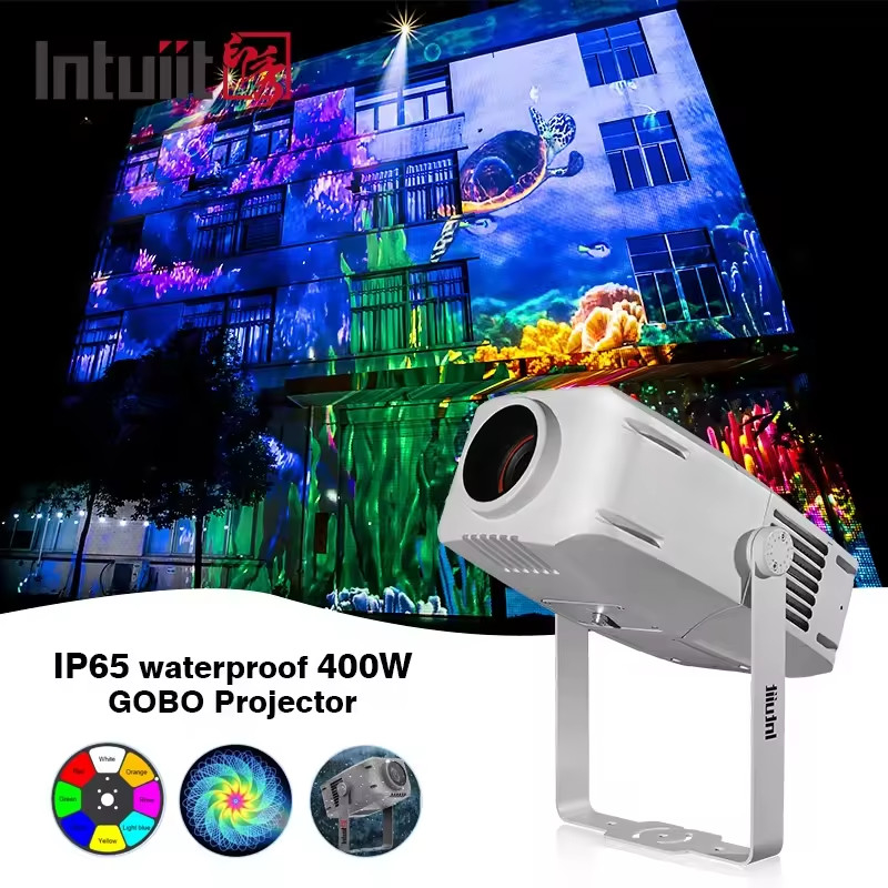 LED IP65 قابل حمل در فضای باز مینی دیجیتال سفارشی Gobo پروژکتور سیل چراغ در پایه