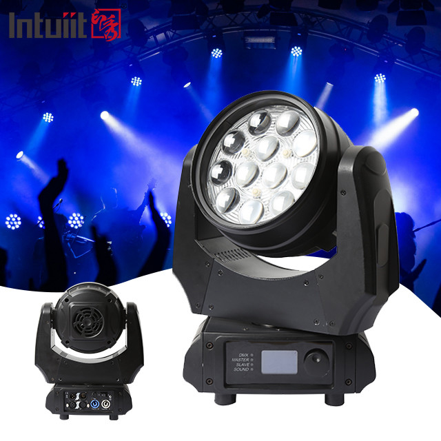 LED RGBW 4in1 چراغ های صحنه حرکت در کلوب های شبانه DJ Stage 12X10W چراغ LED LED حرکت در شستشوی سر