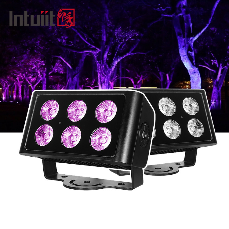 IP65 ضد آب 6x5W RGBW 4 در 1 چراغ فلود ال ای دی DMX کنترل هواپیما نور نقطه ای پس زمینه لکه DJ روشنایی صحنه دیسکو