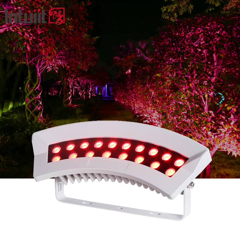 چراغ چراغ درخت در فضای باز dmx512 36W RGBW رنگارنگ باغ نقطه نور چشم انداز نورپردازی IP65 آلومینیوم LED چراغ درخت آغوش