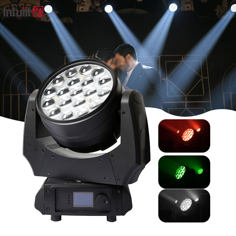 چراغ صحنه LED 19x10W DMX RGBW 4in1 زوم LED Wash دیوار حرکت نور سر برای کنسرت DJ Bar Disco Club